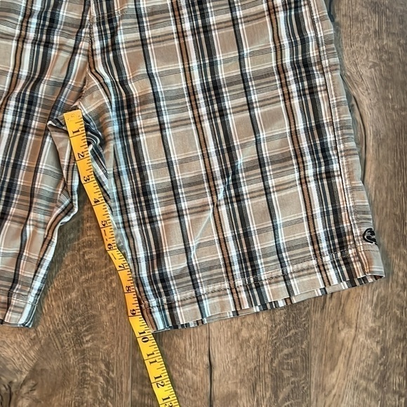 Billabong Brown and Tan Plaid Flat Front Shorts - Picture 5 of 6